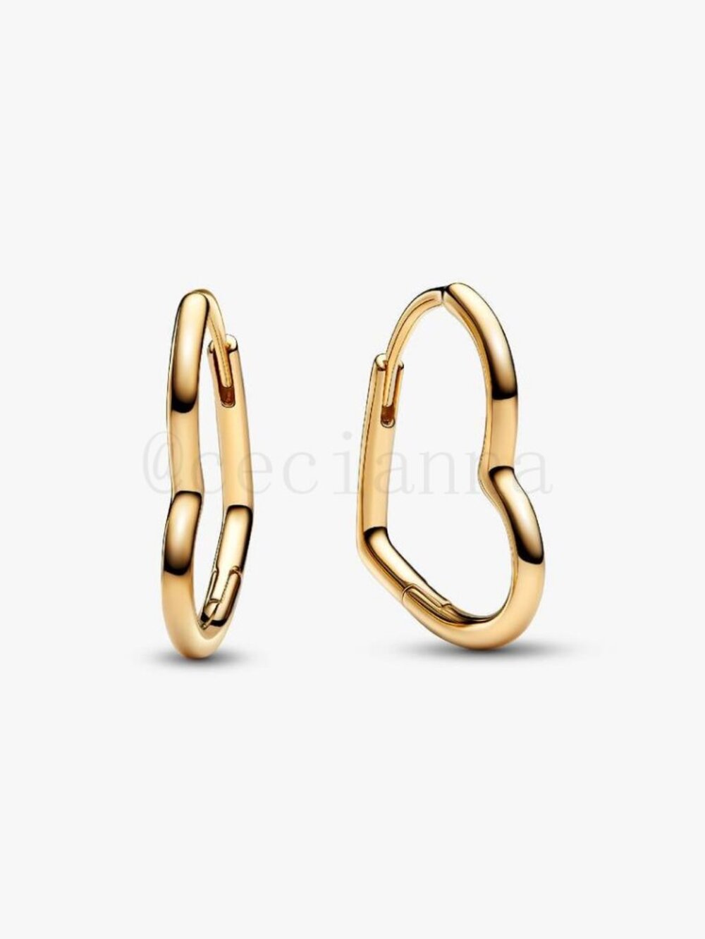 Pandora Asymmetrical Heart Hoop Earrings